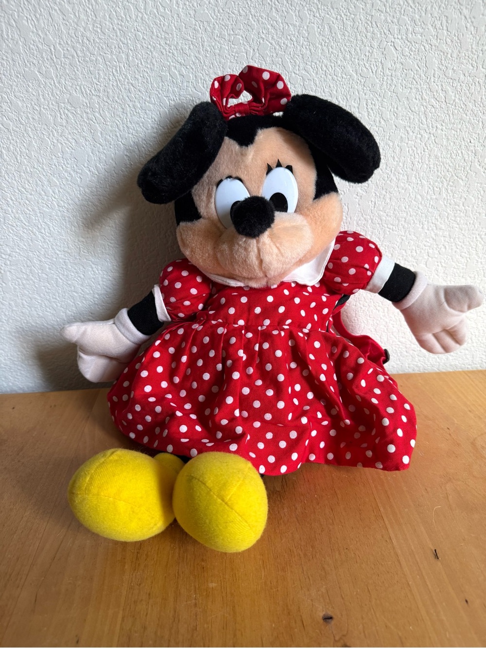 Vintage Backpack- Minnie Mouse Plush in Red Polka Dot Dress